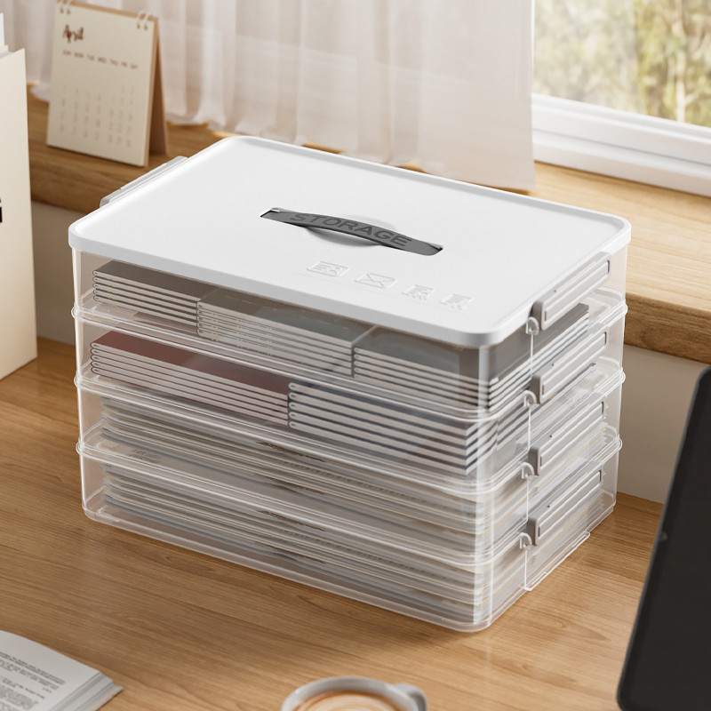 证件收纳盒家用重要文件袋收纳证书家庭户口本资料透明整理箱子