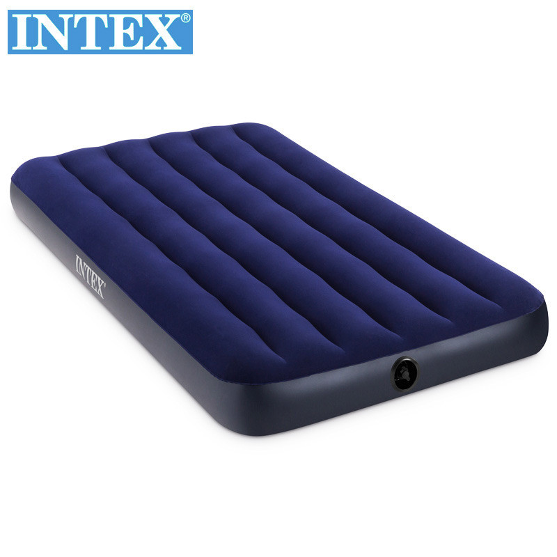 intex64757家用充气床户外单人气垫床加高加厚折叠午休充气床垫