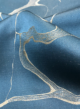 现货批发2.9米宽幅高经密轻奢浮雕新得大理石纹金丝提花提花面料