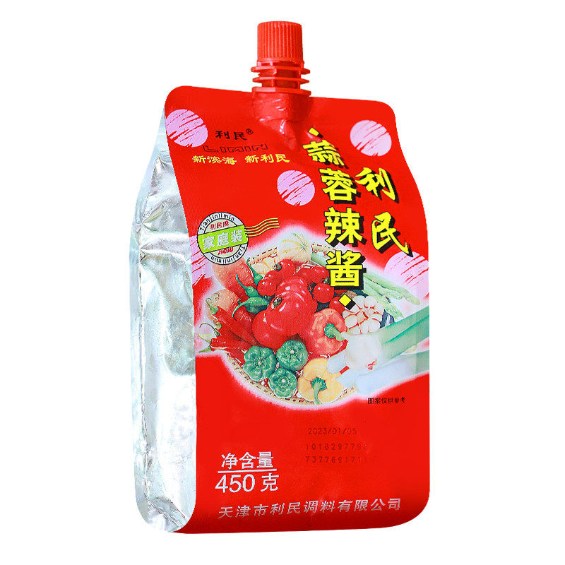 新日期利民蒜蓉辣酱450g烧烤调味酱酱煎饼果子烤冷面酱拌饭拌面正
