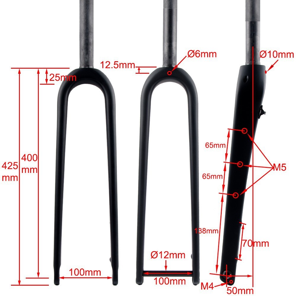 热销管碳纤维公路车瓜车gravel前叉直管锥全桶轴平装碟刹前叉70mm