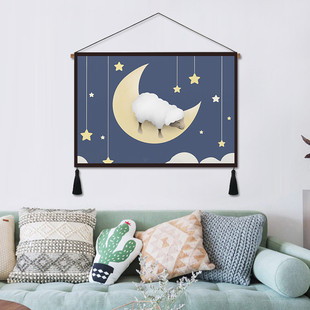 墙上挂布遮挡装饰画布挂画北欧布艺背景布房间挂毯电表箱布画壁毯