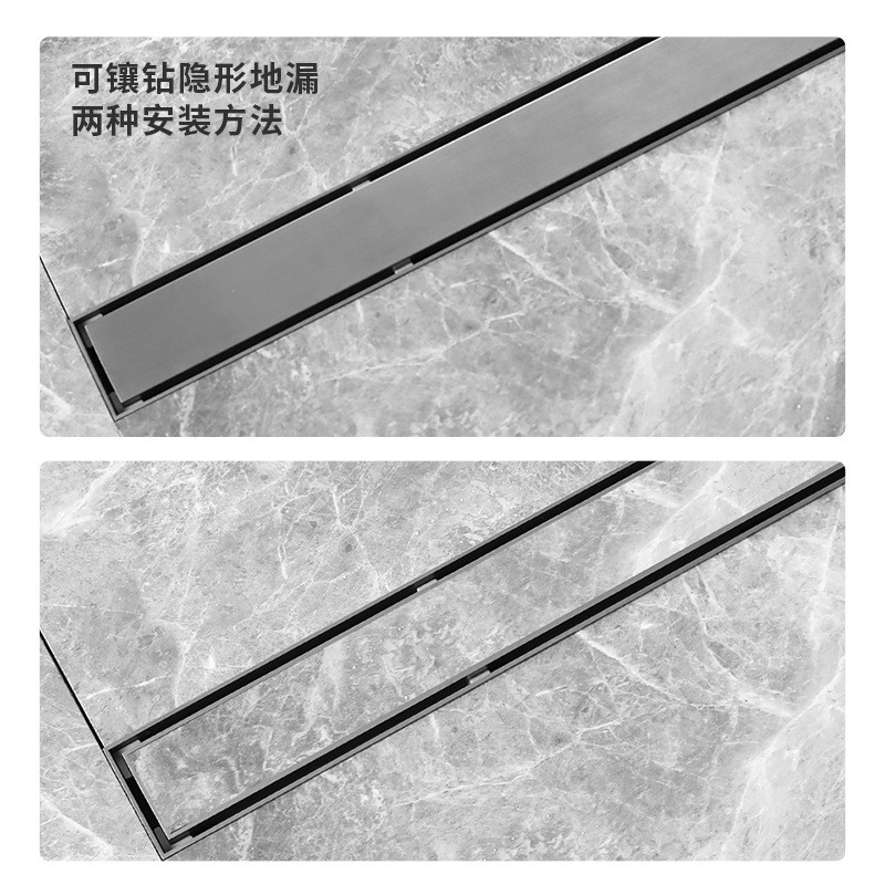 热销长条形线性隐藏试地漏304不锈钢加厚卫生间防臭下水道防堵浴