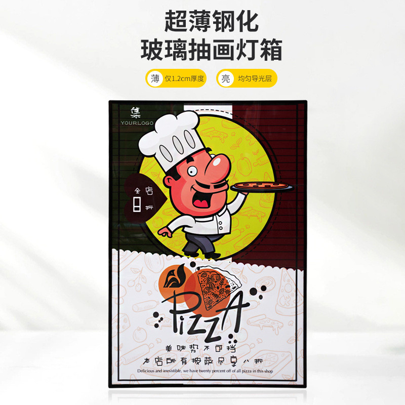 立式户外广告牌发光落地海报展示架餐饮店移动防风广告牌led灯箱