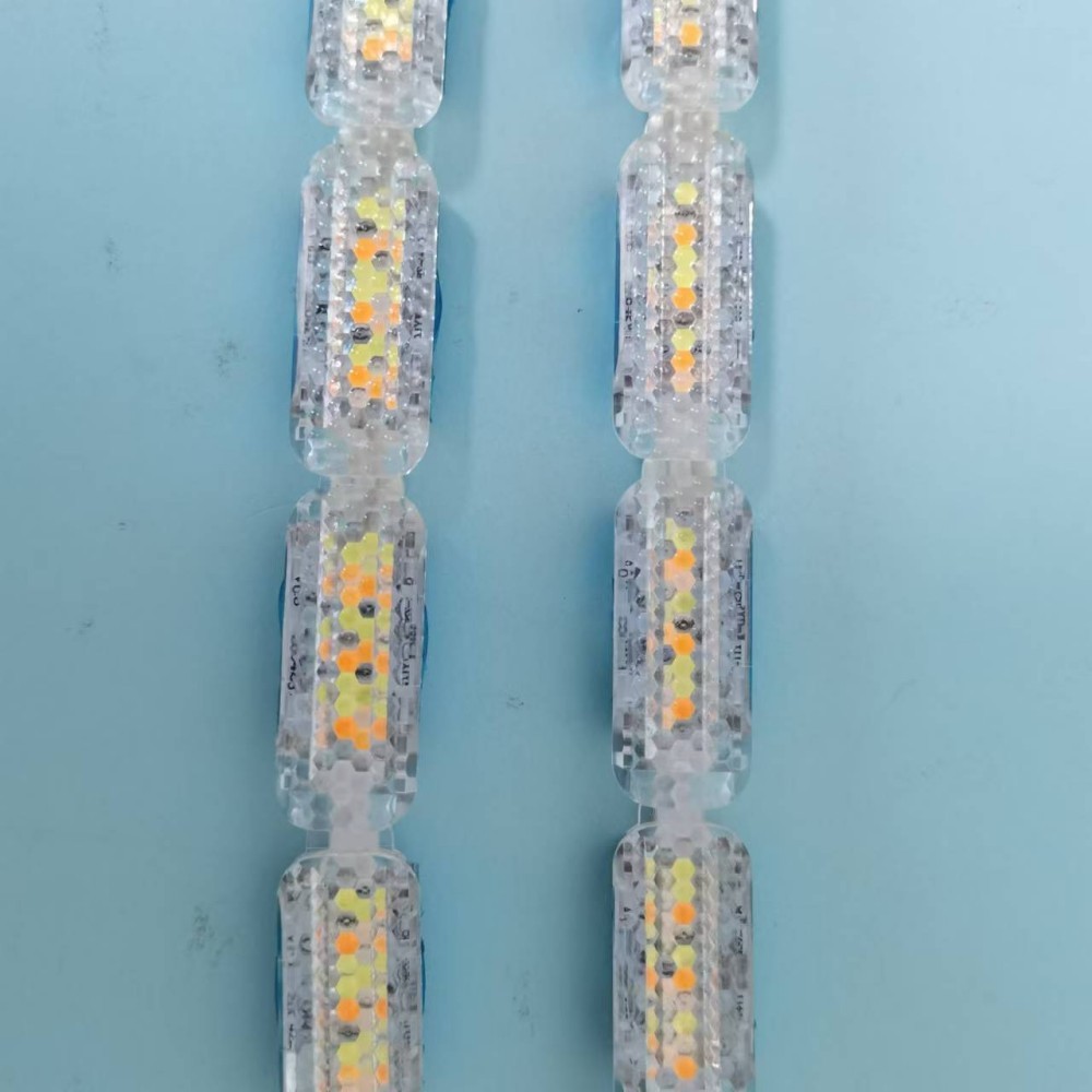 汽车LED水晶泪眼灯跑马灯流水导光条双色日行灯伸缩流光灯装饰