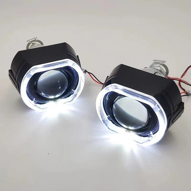 新款汽车led2.5寸伟世通HID双光透镜3寸光导一体罩天使眼套装