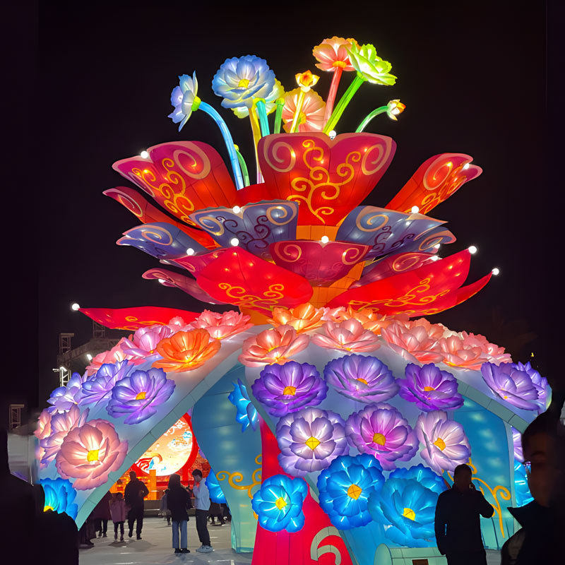 元宵彩灯节日灯会花篮设计制作自贡春节灯展策划氛围装饰装置灯笼