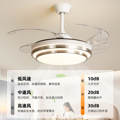 名宝隐形风扇灯2024新款吊扇灯吸顶用客厅餐厅卧室带电扇灯吊灯