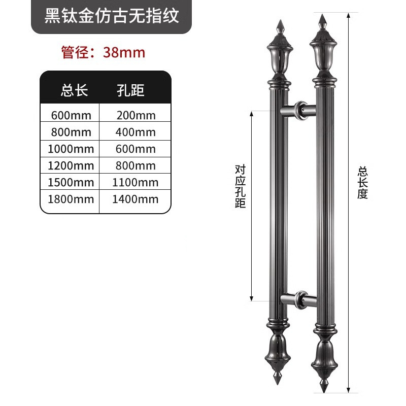 北欧玻璃门把手超市加长版商场大门拉手铝合金圆管拉手实木门扶手