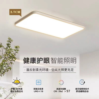 无缝隙超薄客厅主灯全光谱吸顶灯具护眼高显指现代简约大厅长方形