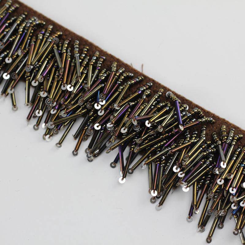 须舞蹈裙摆服装配饰亮片花边吊穗欧美窗帘手工辅料排复古重工流苏