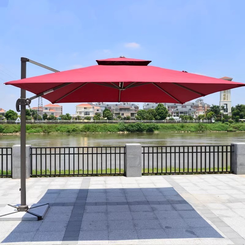 花园休闲罗马伞户外咖啡厅防雨遮阳伞侧边广告伞商用户外用遮阳伞