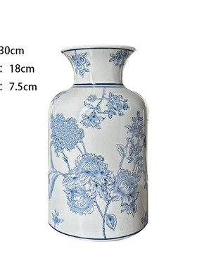 新中式客厅装饰摆件花艺插花陶瓷青花瓷花瓶玄关陶瓷花瓶摆件
