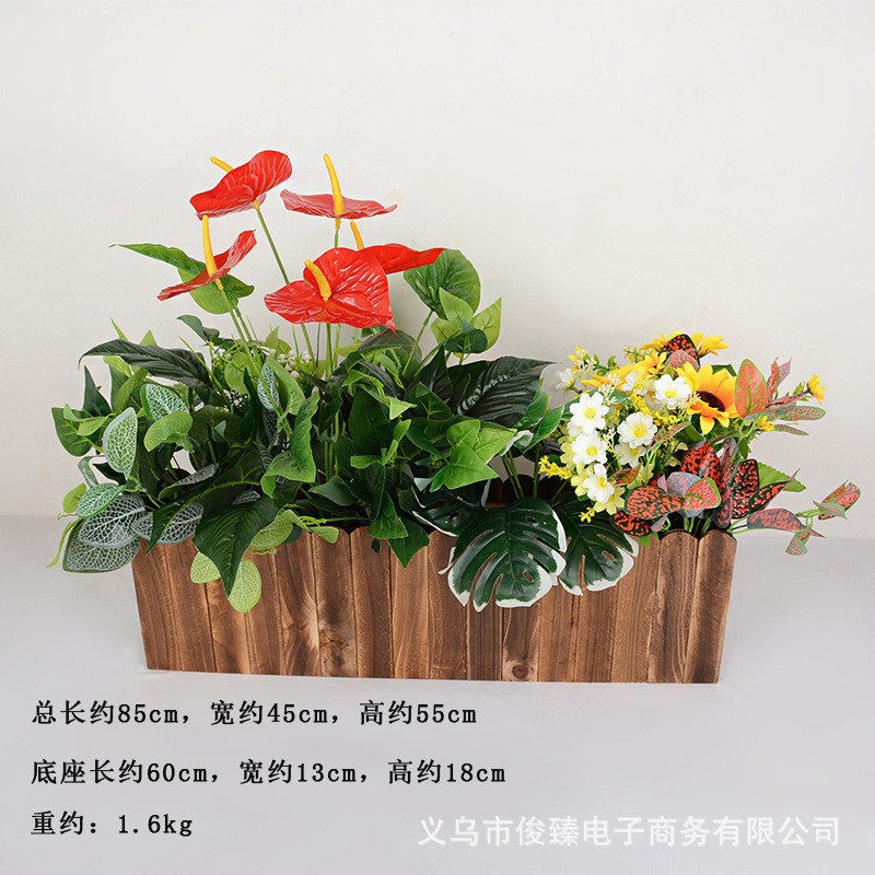 室内仿真植物隔断假花组合盆栽绿植商场户外景观布置节假日木花盆