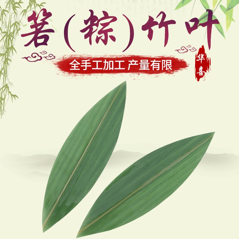 直销23cm*6cm新鲜粽叶30包真空包装船型箬叶摆盘装饰竹叶