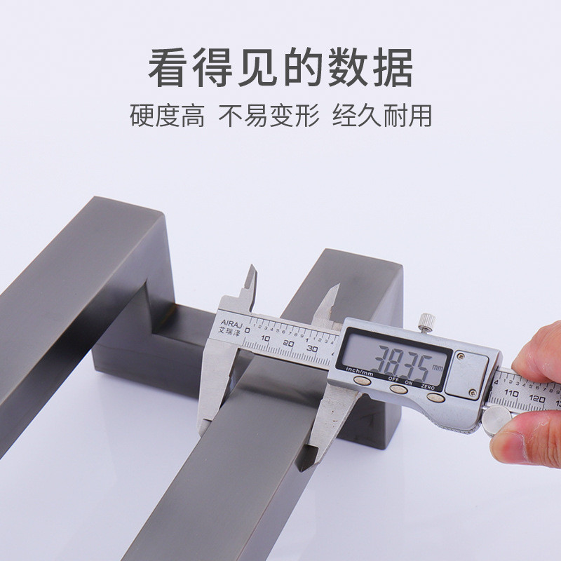 不锈钢玻璃门拉手方管双弯哑黑色拉丝大门把手扶手加厚烤漆推拉门