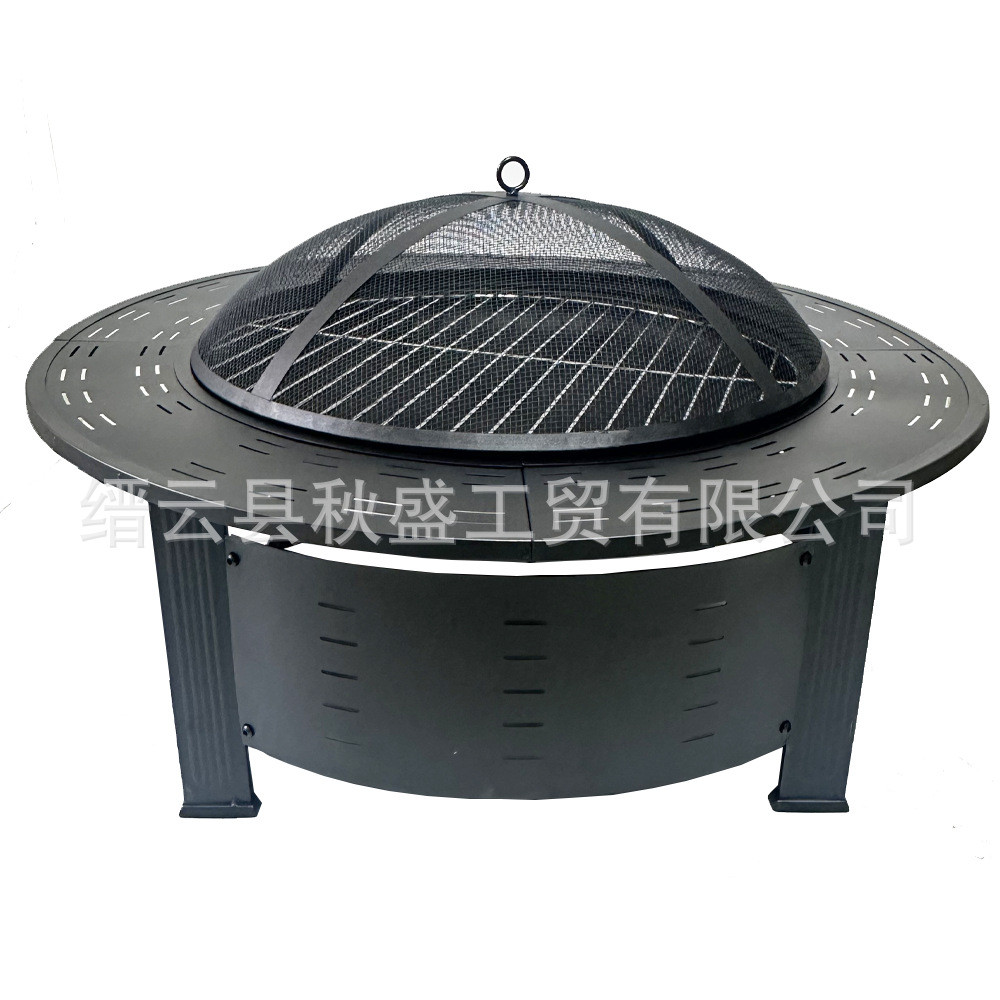 围炉炭圆形烧烤炉子的桌无烟煮茶架全套取暖火盆木头家用庭院户外