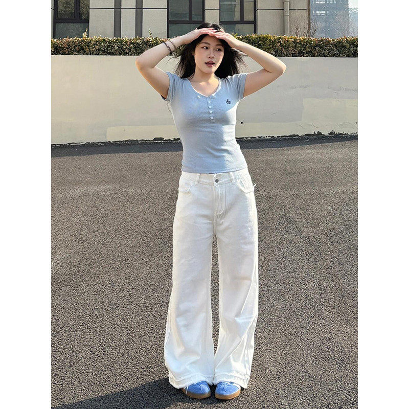 300斤胖mm美式高街白色女夏季新款大码显瘦阔腿裤,女装/女士精品,大码裤装,淘宝优惠券,粉丝福利购,淘宝优惠卷