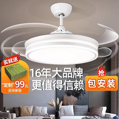 隐形风扇灯2025新款吊扇灯吸顶家用客厅餐厅卧室静音电扇吊灯