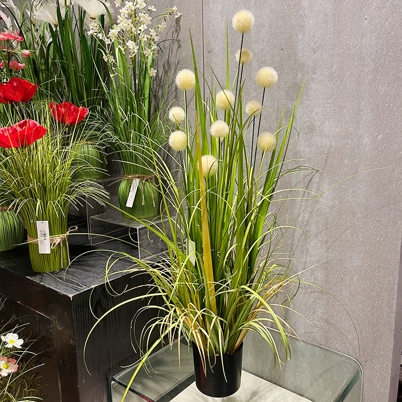 洋葱定制仿真芦苇草盆栽干花加工草狗尾巴草假花绿植摆件家居装饰