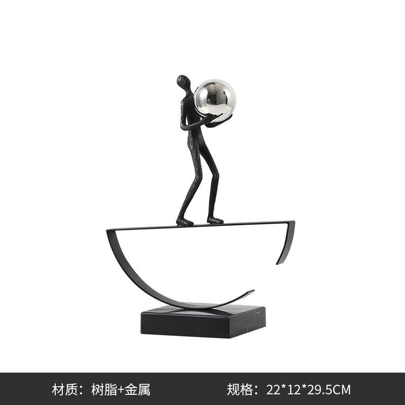 创意美式现代杂技运动人物树脂摆件展厅工艺品书柜桌面办公室装饰