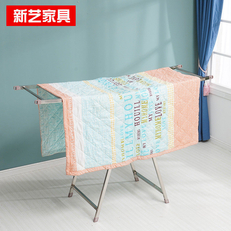 家用简易落地式阳台不锈钢加固户外折叠晾衣架晒衣架置物架