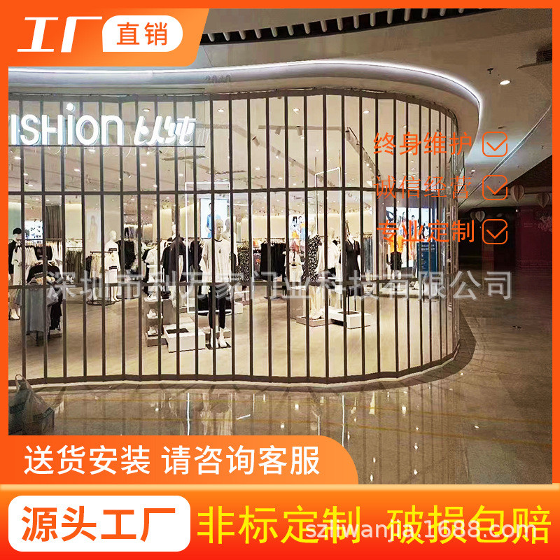 铝合金折叠门贴膜车间隔断弧形推拉门商铺室内伸缩隔断简易折闸门