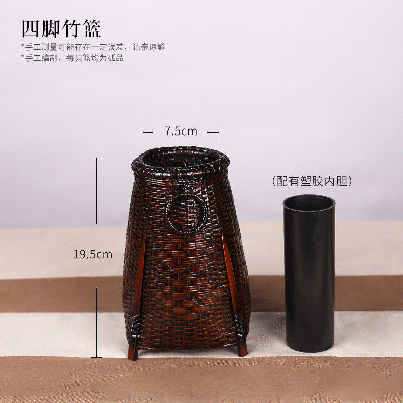 花艺手工中式剑山插花器道花篮竹编竹篮民间花器家居摆饰茶室禅意