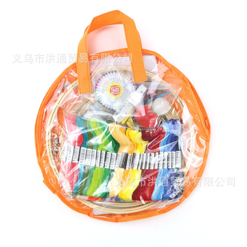 批发十字绣线绣绷工具组合豪华套装100线竹绣绷刺绣套装厂家