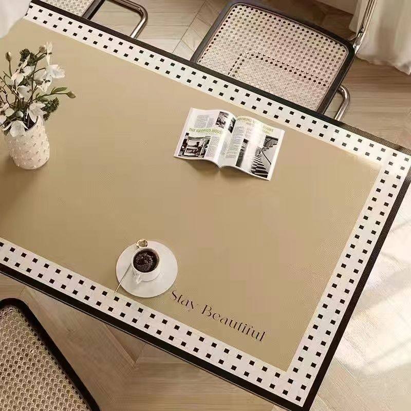 氛围皮革桌垫轻奢餐桌布感桌布防烫免洗长方形简约茶几垫,居家布艺,桌布,淘宝优惠券,粉丝福利购,淘宝优惠卷