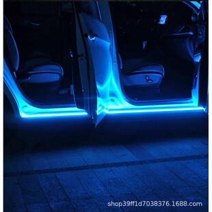 热销汽车车门app幻彩跑马灯流光警示灯踏板七彩流动门边灯改装底