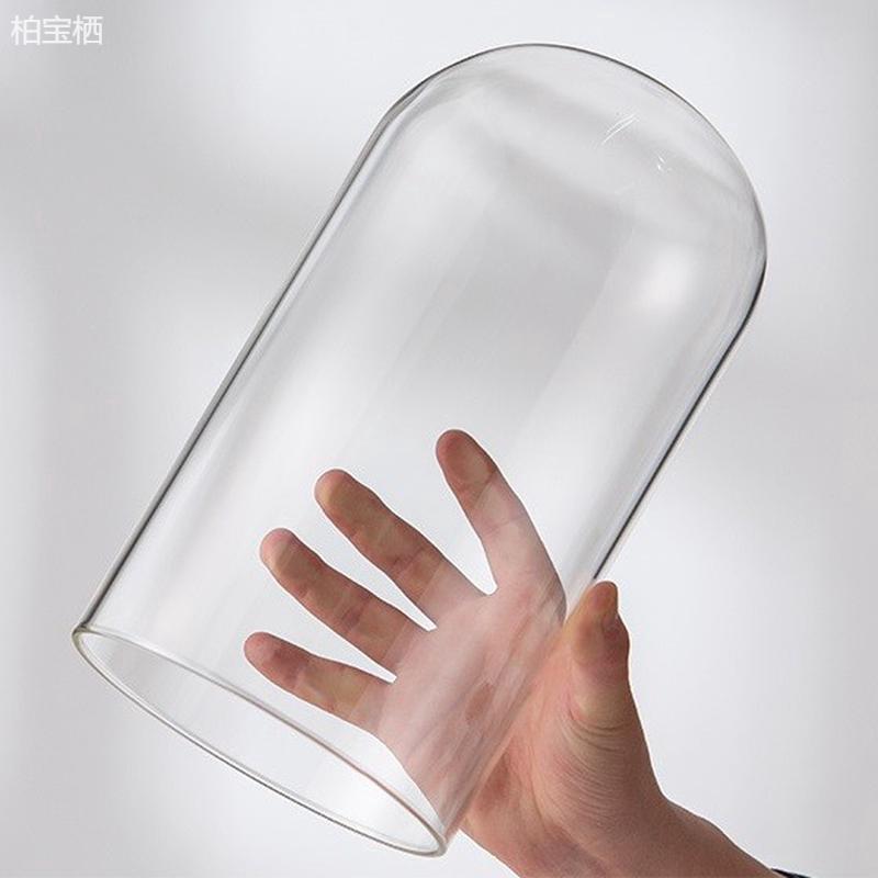 展示玻璃罩永生花罩手模LED 灯罩圆柱形防尘透明烘焙蛋糕装饰半球