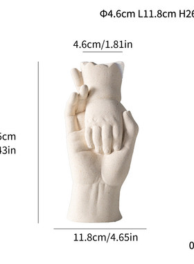 爆花插个性创意手拉手陶瓷花瓶轻奢质感陶瓷款家居摆件