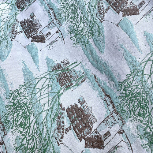 厂家直销2023高端新款油画梭织提花年款