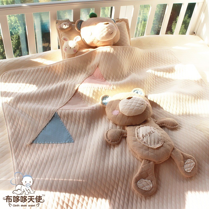 布哆哆天使歪嘴熊儿童毯子抱毯婴儿新生儿襁褓外出毯子材料包