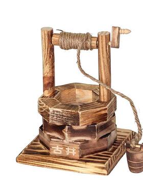 厂家直销创意办公家居装饰摆件仿古木制古井木质工艺品水井货源