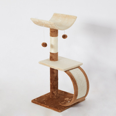 电商小型互动木制猫窝猫树一体猫爬架趴窝猫抓板宠物用品