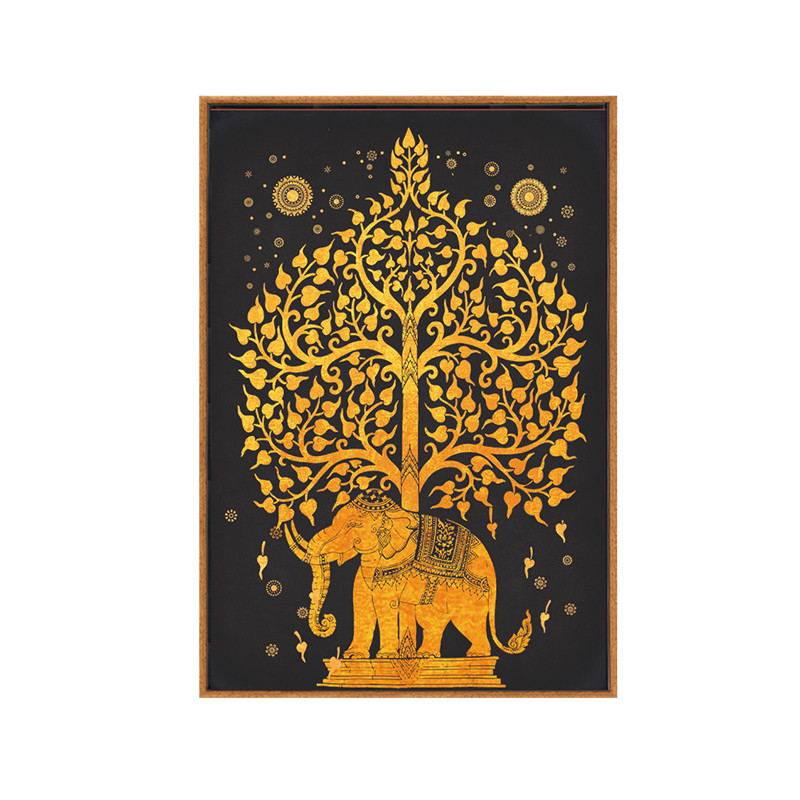 fc东南亚泰式风格客厅沙发三联画菩提树装饰画酒店禅意挂画餐厅