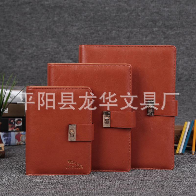 带扣PU皮商务笔记本 活页道林纸凹印记事本 企业LOGO制定
