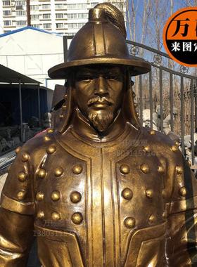 玻璃钢古代武士士兵雕塑仿铜人物雕塑装饰摆件大门迎宾人物雕塑