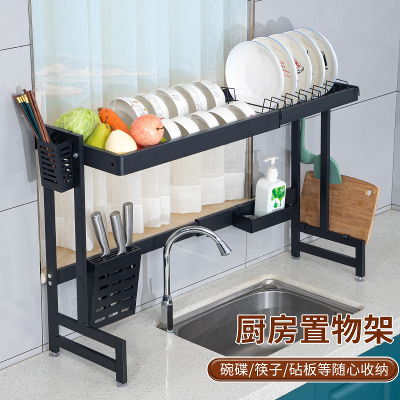 跨境厨房碗碟沥水架不锈钢水槽置物架家用餐具收纳盒碗盘沥碗架