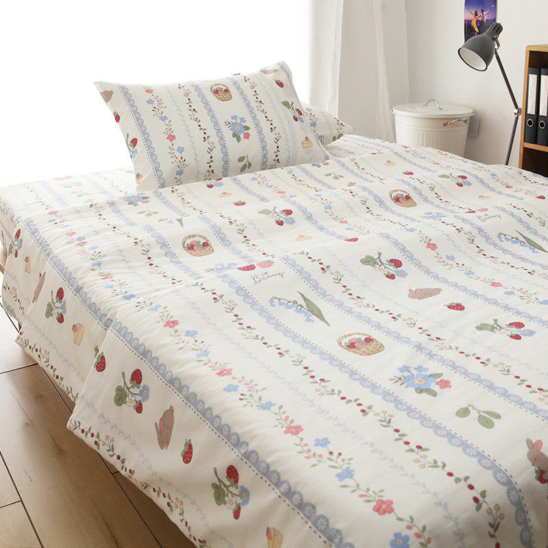 草莓兔纯棉床单单件三件套被单被套被罩卡通四件套枕套4,包装,糖果包装,淘宝优惠券,粉丝福利购,淘宝优惠卷