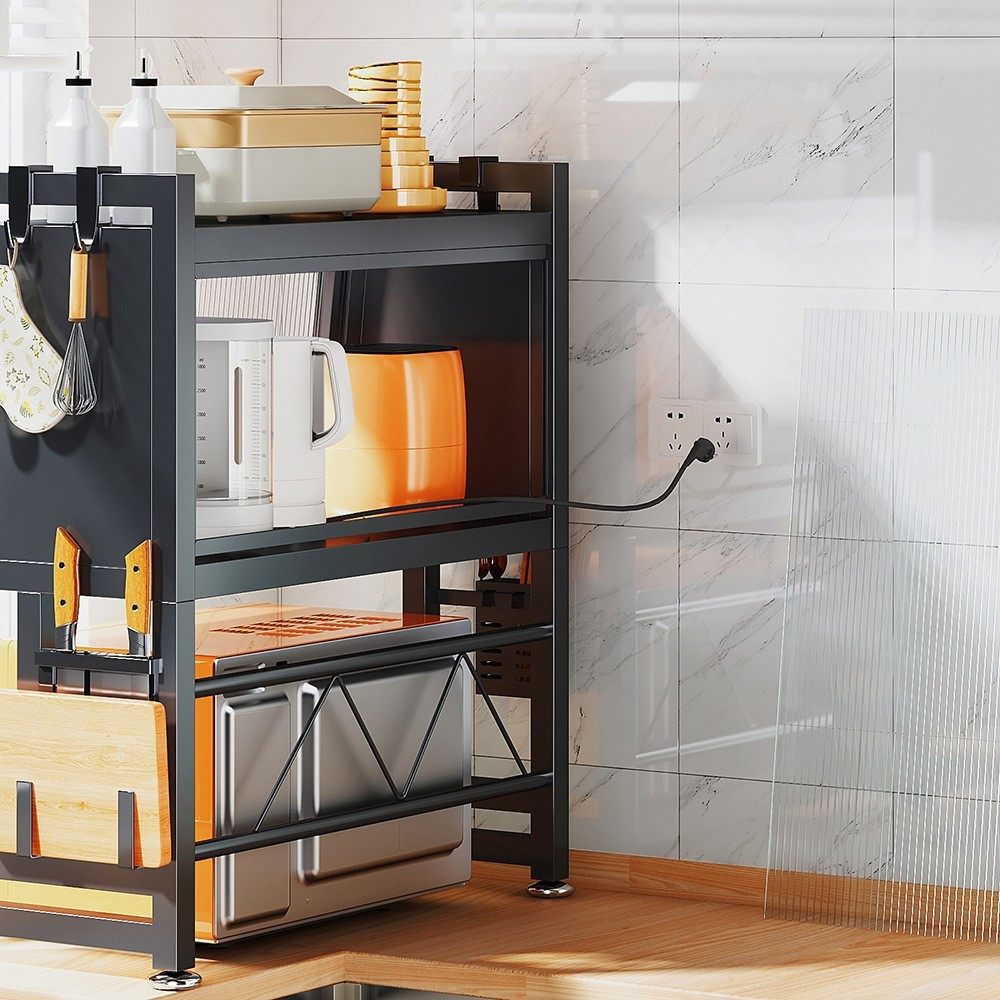 厨房微波炉置物架柜门带家用储物架台面双层橱柜锅具烤箱收纳架子,厨房/烹饪用具,微波炉置物架,淘宝优惠券,粉丝福利购,淘宝优惠卷