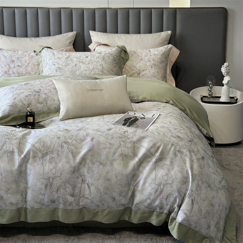 100s天丝棉数码印花四件套轻奢风床上用品莱赛尔纤维数码印花套件,床上用品,床品套件/四件套/多件套,淘宝优惠券,粉丝福利购,淘宝优惠卷