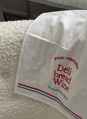 韩风ins刺绣款vegetable餐垫 绣花餐巾白色盖布 美食拍照背景布