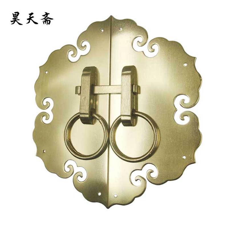 昊天斋仿古中式大门铜拉手如意明清配件铜锁柜门家具门栓把手