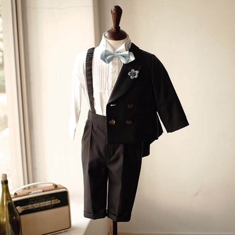 现货速发男宝宝周岁宴礼服英伦风花童婚礼小男孩生日儿童西装套装