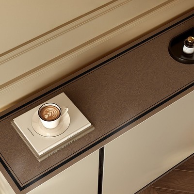 防水防油法式风复古高级感电视柜垫PVC免洗桌布餐边柜隔热保护垫