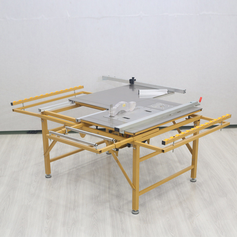 JT100木工折叠台锯方轨精密推拉锯台子母锯推台锯隐形滑轨工作台