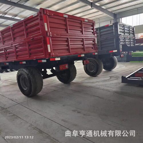 热销单拖车带两轮车斗载重3-5吨农用轴气刹液压自卸拖车斗